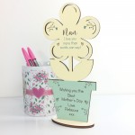 Personalised Mothers Day Gift For Nan Wooden Flower Gift