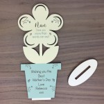 Personalised Mothers Day Gift For Nan Wooden Flower Gift