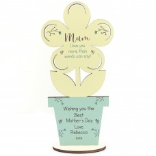 Personalised Mothers Day Gift For Mum Wooden Flower Gift