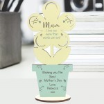 Personalised Mothers Day Gift For Mum Wooden Flower Gift