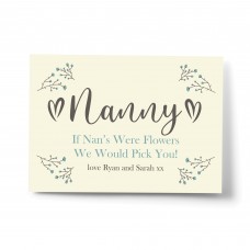 Personalised Nanny Print Mothers Day Birthday Gift For Nanny