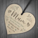 Hanging Wood Heart Mothers Day Gift For Mum From Daughter Son