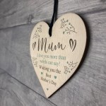 Hanging Wood Heart Mothers Day Gift For Mum From Daughter Son