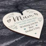 Hanging Wood Heart Mothers Day Gift For Mum From Daughter Son
