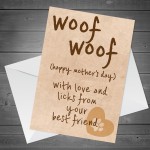 Happy Mothers Day Gift Card Dog Pet Gift For Doggy Mum