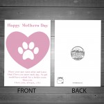 Happy Mothers Day Gift Card Dog Pet Gift Cute Paw Prints Cards 