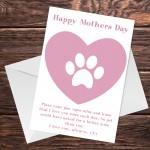 Happy Mothers Day Gift Card Dog Pet Gift Cute Paw Prints Cards 