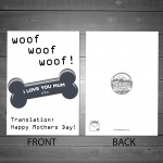 Happy Mothers Day Gift Card Dog Pet Gift Cute Doggy Cards