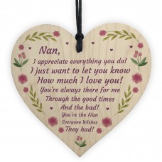 Mothers Day Gift Lockdown Gift for Nan Wooden Heart Thank You