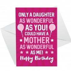 Funny Birthday Card For Daughter Humour Novelty Birthday Card