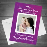Mothers Day Personalised Card For Mum Custom Photo For Mum