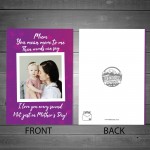 Mothers Day Personalised Card For Mum Custom Photo For Mum