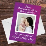 Mothers Day Personalised Card For Mum Custom Photo For Mum