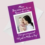 Mothers Day Personalised Card For Mum Custom Photo For Mum