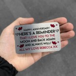 Anniversary Gift For Him Her PERSONALISED Metal Wallet Insert