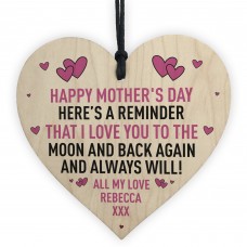 Mothers Day Gift PERSONALISED Wooden Heart Special Gift For Her