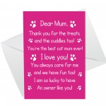 Funny Birthday Mothers Day Card For Mum From The Cat Poem