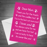 Funny Birthday Mothers Day Card For Mum From The Cat Poem