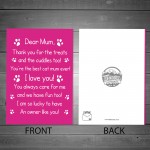 Funny Birthday Mothers Day Card For Mum From The Cat Poem
