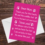 Funny Birthday Mothers Day Card For Mum From The Cat Poem