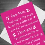 Funny Birthday Mothers Day Card For Mum From The Cat Poem