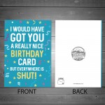 Funny Birthday Card For Men Women Joke Lockdown Design Card