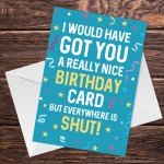 Funny Birthday Card For Men Women Joke Lockdown Design Card
