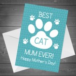 Funny Mothers Day Card From Cat Best Cat Mum Card For Cat Lover