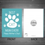 Funny Mothers Day Card From Cat Best Cat Mum Card For Cat Lover