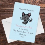 Funny Mothers Day Card For Cat Lover PURRFECT Cat Mum Joke