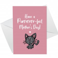 Funny Mothers Day Card PURRFECT Card From Cat For Cat Lover