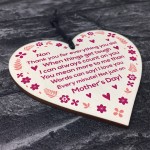 Mothers Day Gift For Nan Wood Heart Thank You Gift For Nan