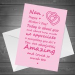 Cute Mothers Day Card For Nan From Granddaughter Son Nan Poem