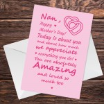 Cute Mothers Day Card For Nan From Granddaughter Son Nan Poem