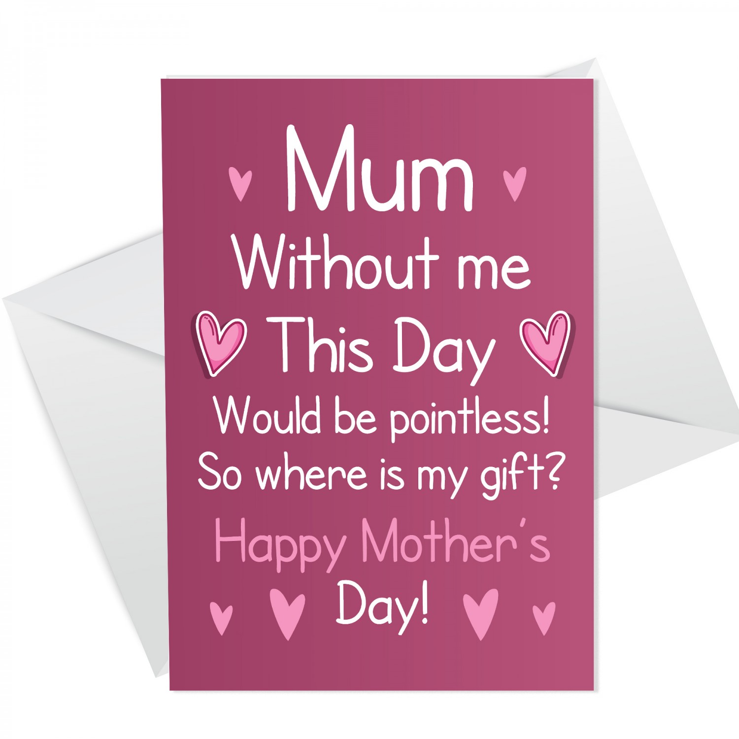 Funny Mothers Day Card From Son Daughter Rude Card For Mum
