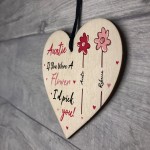 Wooden Heart Gift For Auntie Novelty Birthday Gift For Aunt Aunt