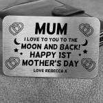 PERSONALISED 1st Mothers Day Gift From Daughter Son Wallet Card