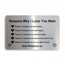 PERSONALISED Reasons Why I Love Mum Mothers Day Birthday Gift