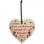 Funny Anniversary Gift For Boyfriend Novelty Wooden Heart Gift