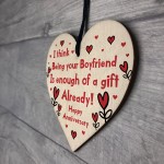 Funny Anniversary Gift For Boyfriend Novelty Wooden Heart Gift