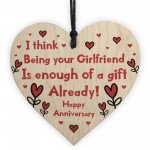 Funny Anniversary Gift For Girlfriend Novelty Wooden Heart Sign