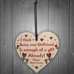 Funny Anniversary Gift For Girlfriend Novelty Wooden Heart Sign