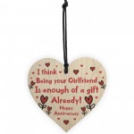 Funny Anniversary Gift For Girlfriend Novelty Wooden Heart Sign