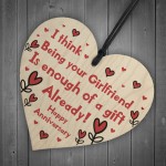 Funny Anniversary Gift For Girlfriend Novelty Wooden Heart Sign