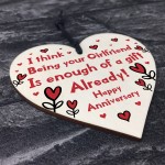 Funny Anniversary Gift For Girlfriend Novelty Wooden Heart Sign