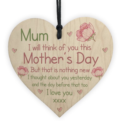 In Memory Plaque For Mum On Mothers Day Wood Flower
