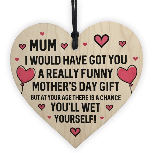 Funny Rude Mothers Day Gifts For Mum Novelty Wood Heart Mum