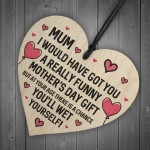 Funny Rude Mothers Day Gifts For Mum Novelty Wood Heart Mum