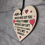 Funny Rude Mothers Day Gifts For Mum Novelty Wood Heart Mum