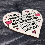 Funny Rude Mothers Day Gifts For Mum Novelty Wood Heart Mum